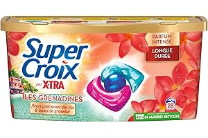 SUPERCROIX Super Croix par X•Tra -Trio-Caps - Îles Grenadines - Fleurs Précieuses des Iles & Baies de Groseille - Moment Evasion - Experience Sensorielle-Parfum Intense-Longue Durée- Efficace dès 20°C-28 Lavages