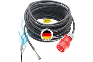 netbote24® maxgo CEE Anschlussleitung Maschinen Anschlusskabel Starkstromkabel Verlängerungskabel Gummikabel H07RN-F 5X1,5mm² 5-polig 400V 16A IP44 Außenbereich 20m