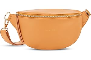 Expatrié Marsupio Donna Arancione - Alice Small - Borsa per Festival, Viaggi e Uso Quotidiano In Pelle Vegana - Piccolo Borsello Elegante alla Moda - Impermeabile