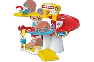 Clementoni Baby Fire Station, Pista Macchinine per Bambini 18+ Mesi, con 1 Macchinina Ribaltabile, Stimola Manualità e Curiosità, Gioco Prima Infanzia Made in Italy, Linea Play for Future, 17559
