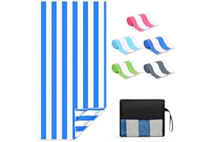 Zusentee Strandtuch Mikrofaser, Strandtuch Groß 180 x 90 cm, Strandtuch Sandfrei,Leicht und Tragbar, Strandtuch für Männer und Frauen, Ideal für Strandausflüge, Sauna, Yoga, Blau