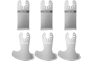 LEILUO Strumento oscillante diamantato, strumento multifunzione, set di 6 lame per la rimozione di fughe per piastrelle, lame compatibili con DeWalt Makita Einhell e molti altri