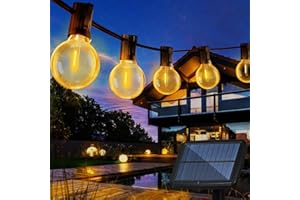 EISARO Guirnaldas Luces Exterior Solar, 20M con 30+2 Bombillas, 4 Modos, IP65 Impermeable y Sensor Solar Mejorado para Jardín, Terraza, Navidad, Fiesta