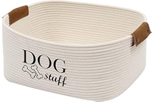 Geyecete Kwadratowy kosz na zabawki dla psa przechowywać bawełniana lina kosz do przechowywania zabawek dla zwierząt/zwierząt domowych i akcesoriów
