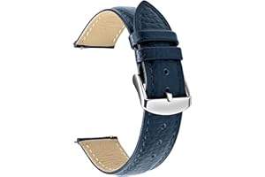 ULLCHRO Cinturino Orologio Uomo in Pelle Vera con Sgancio Rapido, 22mm Ricambio Stile Vintage, per Smartwatch Nero, Cinturini per Orologi