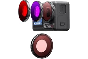 Honbobo Filtro de Buceo para dji Osmo Action 5 Pro, Rojo Claro/Rojo/Morado Filtro, Filtros Submarinos Protección de Lentes Accesorios para dji Osmo Action 5 Pro 4 (Light Red)