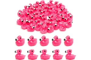 VOSSOT 50 stycken mini flamingo ankor av konstharts, mini harts flamingo figurer liten rosa, liten rosa flamingo dekoration