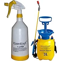 Kisan Kraft KK-TS1000 Manual Sprayer (1 Liter) (Color May Vary) and Kisan Kraft KK-PS3000 Manual Sprayer (3 Liter, Multicolor, Plastic)