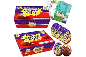 Cadbury Creme Egg Multipack With 2 Boxes of Cadbury Creme Eggs Chocolate 5 Pack 200g and 1 Fancy Labels Easter Card | Chocolate Easter Eggs Gifts for Women, Men and Kids Easter Egg Hunt