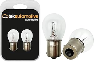 Tek Automotive 382 P21W Car Bulbs, 12V 21W BA15S, Indicator, Brake, Reverse, Tail & Rear Fog Light Bulbs – Twin Pack