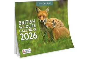 WORLD OF WALLCHARTS British Wildlife Calendar 2026 – Wildlife & Nature Wall Calendar A4 Month-to-View – British Animals Photography, Practical 2026 Calendar for Home or Office, Organiser & Family Planner