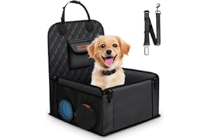 Looxmeer Seggiolino Auto per Cani, Trasportino Impermeabile Antistrappo Antisscivolo per Piccola e Media Taglia con Ciotola Cintura di Sicurezza Universali per Auto SUV Camion