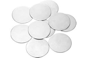 QUARKZMAN 10 Stück Edelstahl Gravier Rohlinge, 1 31/32" (50mm) Durchmesser 0,08" (2mm) 304 Edelstahl Flache Runde Platte Rund Stanzrohling für Handwerk Metallprägung und Schmuckherstellung