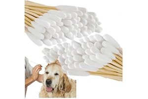 HJYDGJ Lot de 200 cotons-tiges en bois pour chiens - Bâtonnets de nettoyage d'oreille pour chiens et chats - 15 cm