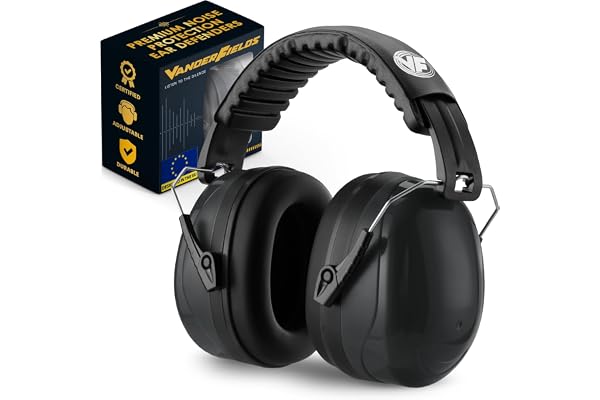 Vanderfields Cascos Antiruido Adultos 33dB, Cascos Cancelación de Ruido, Cascos Insonorizados para Estudiar, Auriculares Aislantes Ruido, Protector Auditivo, Para Trabajo, Construcción, Tiro Deportivo
