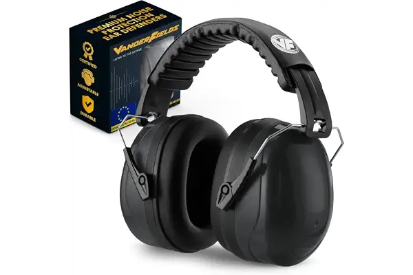 Vanderfields Cascos Antiruido Adultos 33dB, Cascos Cancelación de Ruido, Cascos Insonorizados para Estudiar, Auriculares Aislantes Ruido, Protector Auditivo, Para Trabajo, Construcción, Tiro Deportivo
