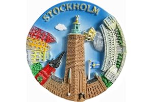 Stockholm Sverige kylskåpsmagnet resa souvenir kylskåp 3D dekorativ magnet handmålad hantverkskollektion