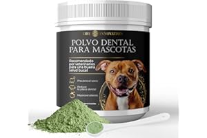 LIFE INNOVATION Polvo Dental para Perros y Gatos, 80 g – para Mal Aliento, Reducción de Sarro, Prevención de Problemas Dentales, Alternativa Natural Sin Cepillado Diario.