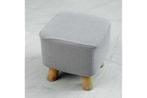 SJH Small Foot stool Cover,Non-slip Ottoman Slipcovers with Elastic Bottom,Stretch&Soft Square Mini Chair Cover,Home Footrest Protector(25-33cm)