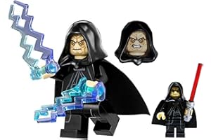 LEGO Star Wars minifigure Emperor Palpatine/Darth Sidious from Death Star final duel set 75093. includes 2 force lightning weapons and red lightsaber.