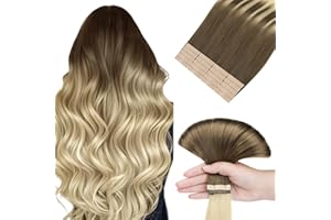 ‎HOTBANANA hotbanana Tape in Extensions Echthaar, 40cm Tape Extensions Echthaar 16 Zoll 20 Stück 50g Sandbraun bis Platinblond Echthaar Extensions Tape Gerade Remy Echthaar Tape Extensions