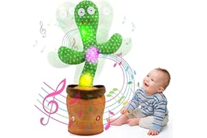 GEWDW Giocattoli Bambino Cactus Danzante Ripete Balla Parlante Danzante Funny Talking Che Ripete Quello Che Dici Peluche Cactus Parlante Interattivo Bambina Ragazzo Natalizi Per Bambini Luci e 120 Canzoni