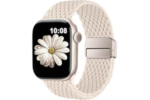 AMSKY Geflochtenes Elastisch Kompatibel mit Apple Watch Armband 40mm 44mm 42mm 46mm 41mm 45mm 38mm Damen Herren, Sport Textil Stoff mit Magnetschnalle für iWatch Series 11 10 9 8 7 6 5 4, SE 3 2 1