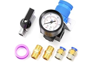TAILONZ PNEUMATIC Kit mini régulateur de pression AR2000 5-en-1 1/4 Inch BSP pour systèmes d'air comprimé, réglage de 0 à 1 MPA