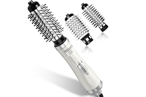 Air Styler 2 in 1 Hair Dryer Brush MogaWave Rotating Hair Dryer Brush with 2 Hot Hair Styler 38Mm / 50Mm, Hot Air Brush with 360℃ Airflow Rotation Blowdry Brush Hair Stylers for Women
