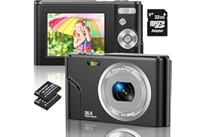 IXNAIQY Cámaras Digitales Compacta 1080P HD 36 MP Cámara Compacta 2.4" Fotos Recargable Cámara para de Bolsillo Cámaras con Zoom 16X Camara para Estudiantes, niños, Adultos, Principiantes