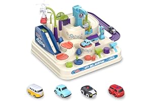 TODARRUN Car Adventure Toys,Cars Race Track Toys with 4 Toy Vehicle,Preschool Educational & Interactive Toy for Toddlers 3 4 5 6 7 8 Year Old Boys Girls