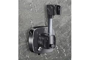 SUVEK Support de Pommeau de Douche à Ventouse Rotatif 360° | Sans Perçage, Réglable Universel | Charge 10 kg | Installation Facile en Quelques Secondes | Support Antidérapant et Résistant à la Rouille