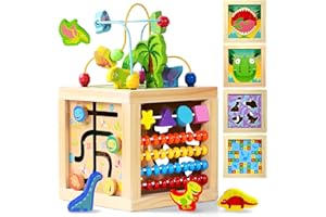 jerryvon Juguetes Niños 1 2 Año, 6 En 1 Regalo Bebe Juguetes Montessori 1 Años con Cubo Mesa Actividades Juguete Bebe para Halloween Regalo Pascua Niño Niña 1 2 Años