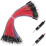 Premium Male to Male Breadboard Jumper Wires MM, Now with 30% More Red and Black M/M Jumpers Wires Cables, Square Head 0.1'' 