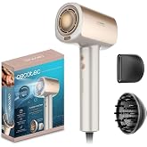 Cecotec Latest Generation DryGlam Nano Plasma Champagne Brushless Hair Dryer - 110,000 RPM and 1600W Power, Plasma Function,