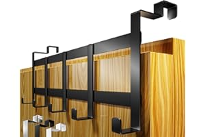 4smile Wieszak na drzwi montowany wewnętrznie – czarna garderoba mocowana na tylnej części drzwi – oszczędzające przestrzeń uchwyty na ubrania, antypoślizgowa konstrukcja