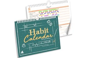 Clever Fox Calendario de hábitos, rastreador de hábitos inspiradores para hábitos atómicos, diario colorido para aumentar la productividad y convertirse en tu mejor yo - 24 meses, 25,5 x 20,5 cm,