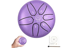 IECO Mini Steel Tongue Drum 3 Inch 6 Notes Steel Drum, Balmy Drum for Kids, Buddha Stones Mini Steel Tongue Drum Sound Healing Drum Kit