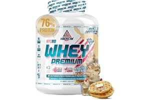 AS American Suplement | Premium Whey Protein | Proteína de Suero de Leche | Aumentar Masa Muscular | Alta Concentración de Proteína WPC80 | Kyowa Quality® (2 kg, Choco Blanco con Gofre)