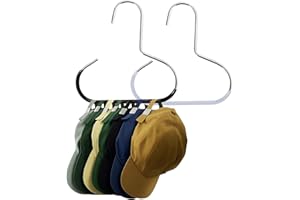 TUYOBG Stainless Steel Hat Stand Hooks, 2PCS No-Drilling Hat Rack for Closet Organizer, Space-Saving Hangers Baseball Cap Storage for Hanging Hats, Ties, Scarves, and Camisoles – Black and White