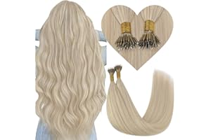 YoungSee Nano Beads Hair Extensions Blonde Nano Hair Extensions Human Hair Warm Ash Blonde Highlights Bleach Blonde Hair Extensions Nano Rings Human Hair Blonde Pre Bonded Hair Extensions 22in 50s 50g