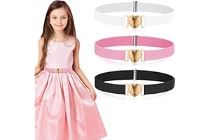 Halinuia 3 Pezzi Cintura Bambina Elegante Elastica Cinture per Bambini e Bambine Regolabile Forma di Cuore