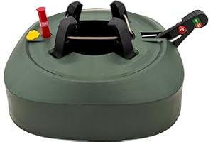 BURI Weihnachtsbaumständer Christbaumständer 2,20 m Baumhöhe - Baumständer Modell 2024 mit Fußpedal und Einseiltechnik Tannenbaumständer 3,2L Wassertank, grün