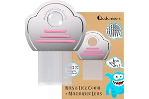 Adamson Pettine Pidocchi e Lendini Bambini - Pettinino Acciaio per Pidocchi - Elimina Pidocchi e Lendini - Resistente e facile da pulire - Pettinino Pidocchi