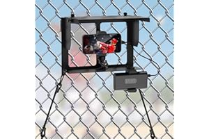 TECHVIZRS Handy-Zaunhalterung mit Verstellbarer Blende, Zaunhalterung mit Powerbank-Clip für iPhone, Samsung, GoPro, Mevo Start und andere Action-Kameras, Game Changer Mounting Kit für Baseball, Tennis