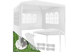 tectake® Pavillon 3x3 m, Zelt groß, wasserdicht, für Garten und Camping, Gartenpavillon, Partyzelt, Event Shelter, Festzelt, 
