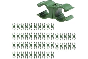 SENRISE 50 conectores de caña de enrejado para plantas, clip de fijación de hebilla cruzada de 11 mm, clips universales de plástico para escalada de vid para jardín, huerto, jaula de tomate