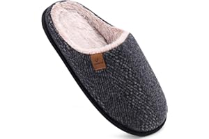 COFACE Pantuflas de espuma viscoelástica para hombre, cálidas, mullidas, forradas con suela de goma antideslizante