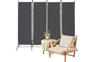 ‎SONNEWELT Sonnewelt Paravent 200x170cm flexibel verstellbar Raumteiler Sichtschutz Anthrazit Raumteiler Stellwand Raumteiler Trennwand Sichtschutz 4 Trennwände