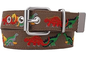 EANAGO Belle ceinture >DINO< en tissu pour enfant – Ceinture universelle pour garçons d'environ 2 à 14 ans – Ceinture enfant garçon